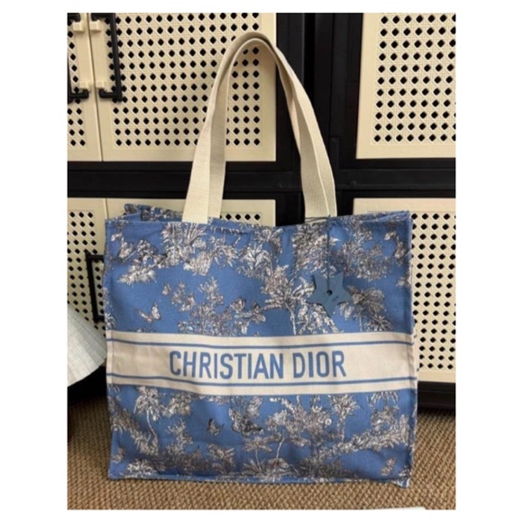 Dior Tote Bag Large Dioriviera Tote Bag Blue & Cream - Picture 1 of 8